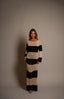 NINA LONG KNITE DRESS GOLD/BLACK