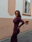 AYLA DRESS BURGUNDY