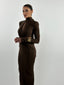 AURA DRESS CHOCHOLATE BROWN - GardeRobe