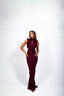 WIST DRESS BURGUNDY