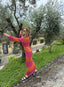 NINA LONG KNITE DRESS FUCHSIA/ORANGE - GardeRobe