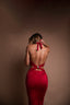 MAYA DRESS wine red