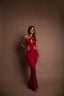 MAYA DRESS wine red