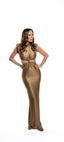 TWIST DRESS DARK GOLD