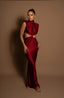 TWIST DRESS WINE RED