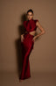 TWIST DRESS WINE RED